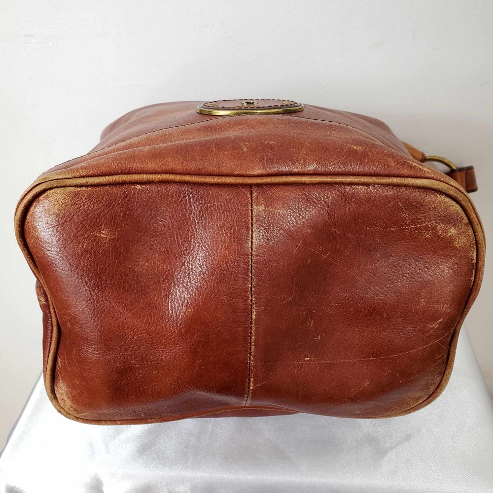 Vinrage Fossil Maddox Bucket Bag Brown Leather Slouch Shoulder Bag - Picture 6 of 17